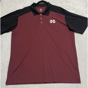 Knights Apparel Mississippi State Bulldogs Polo Shirt Men's Med Maroon Short Slv
